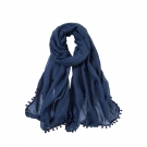 Chèche coton bleu marine Elvia