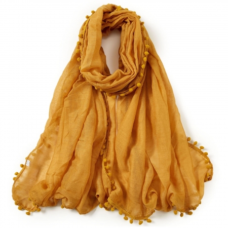 Elvia gold yellow cotton scarf