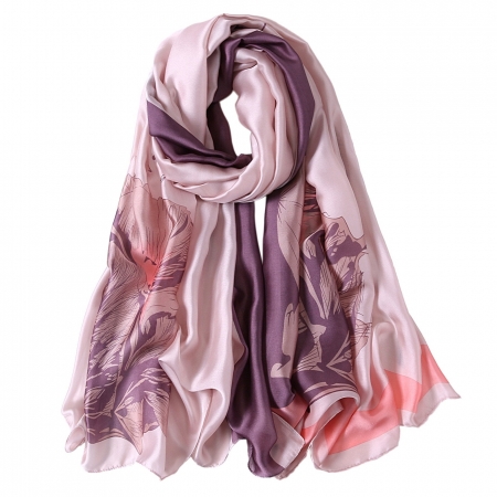 Purple Flower Lulu Silk Stole