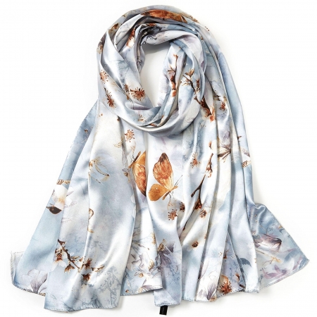 Silk touch scarf SATIN BIRD