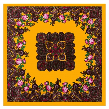 Small Orange Brown Cléo Silk Scarf